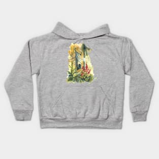 summer window - watercolor painting Kids Hoodie